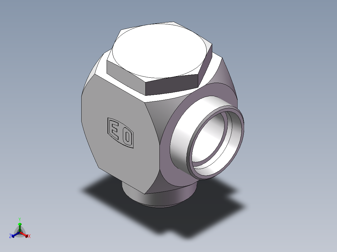 高压铰接式90度接头、1CI-52-B24正等轴测图