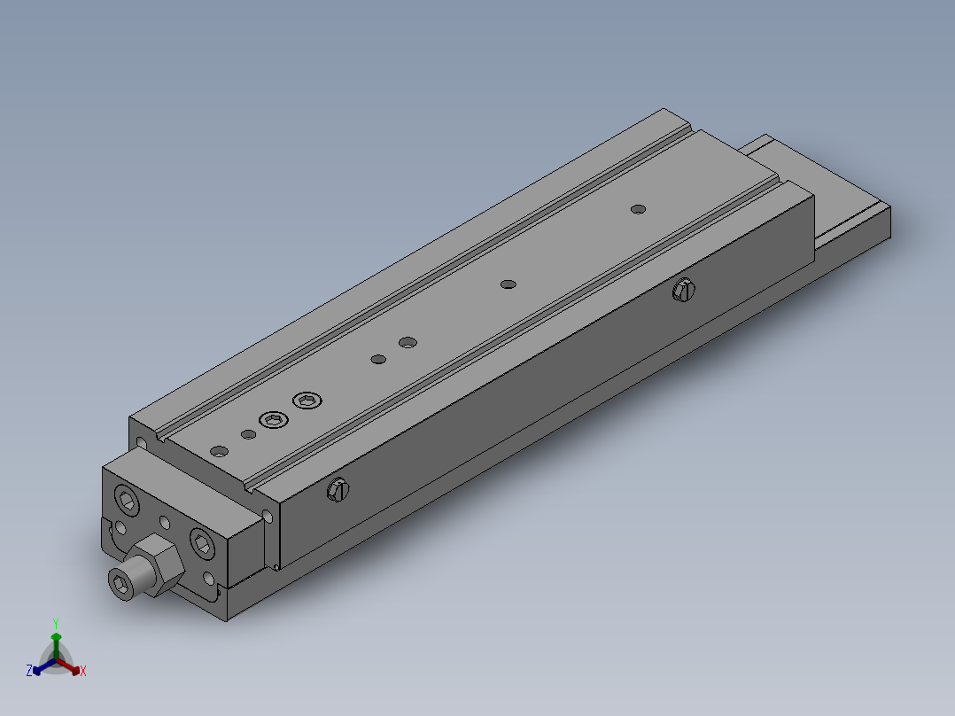 MXQ20 气动滑台（循环式直线导轨）双缸型[MXQ20A-150-ZC3]主视图