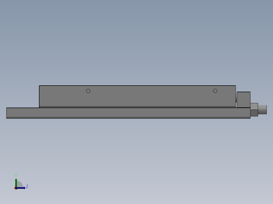 MXQ20 气动滑台（循环式直线导轨）双缸型[MXQ20A-150-ZC3]左视图