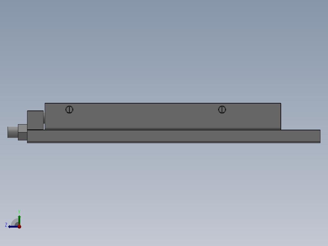 MXQ20 气动滑台（循环式直线导轨）双缸型[MXQ20A-150-ZC3]右视图