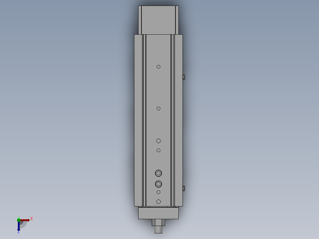 MXQ20 气动滑台（循环式直线导轨）双缸型[MXQ20A-150-ZC3]俯视图