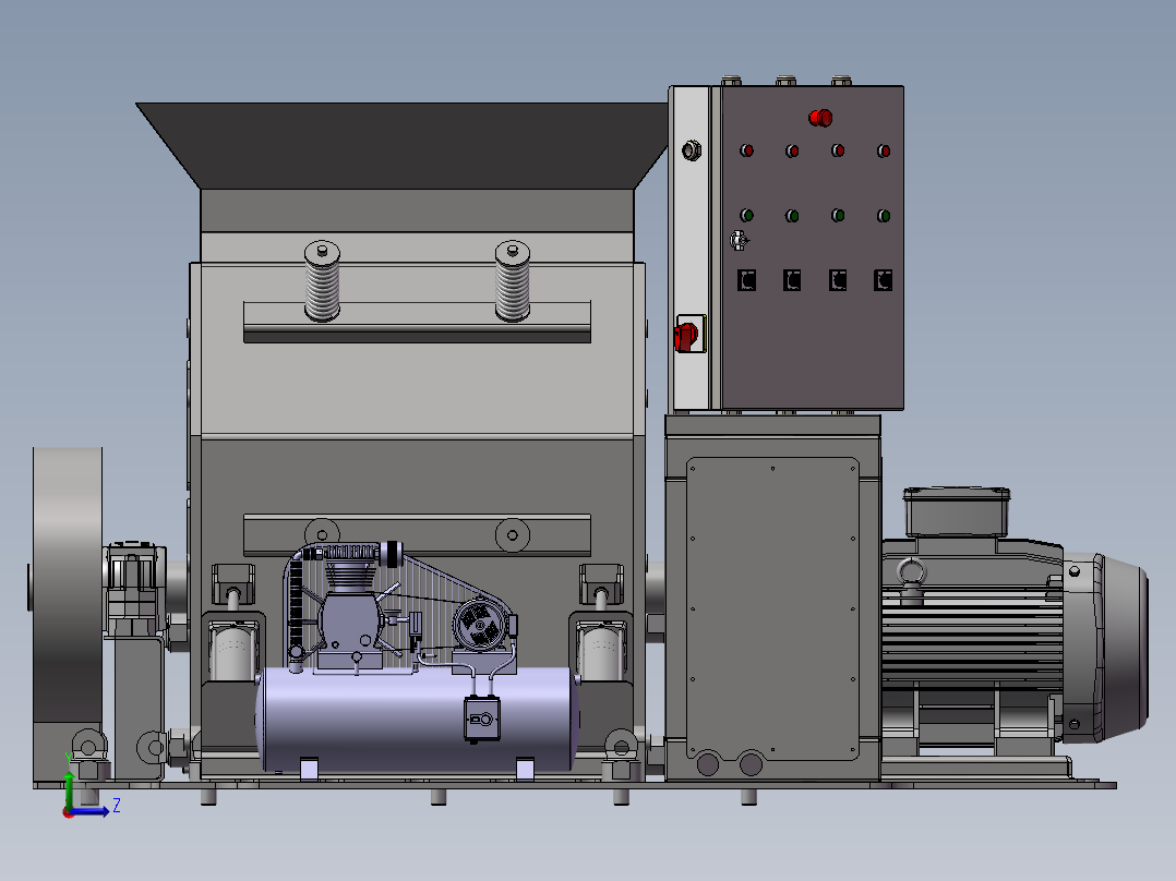 破碎机、冲击式破碎机设计左视图