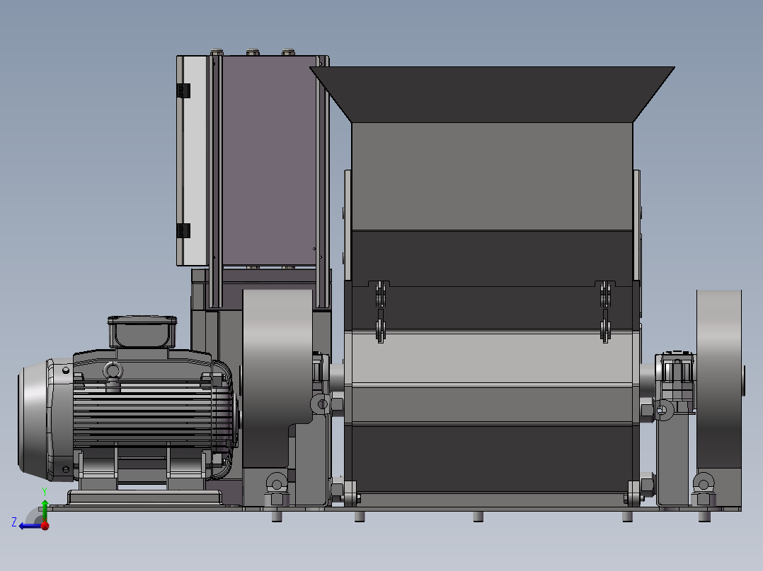 破碎机、冲击式破碎机设计右视图