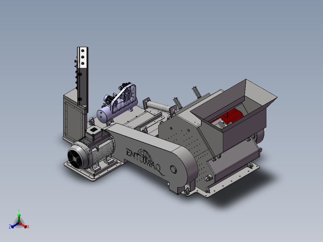 破碎机、冲击式破碎机设计正等轴测图