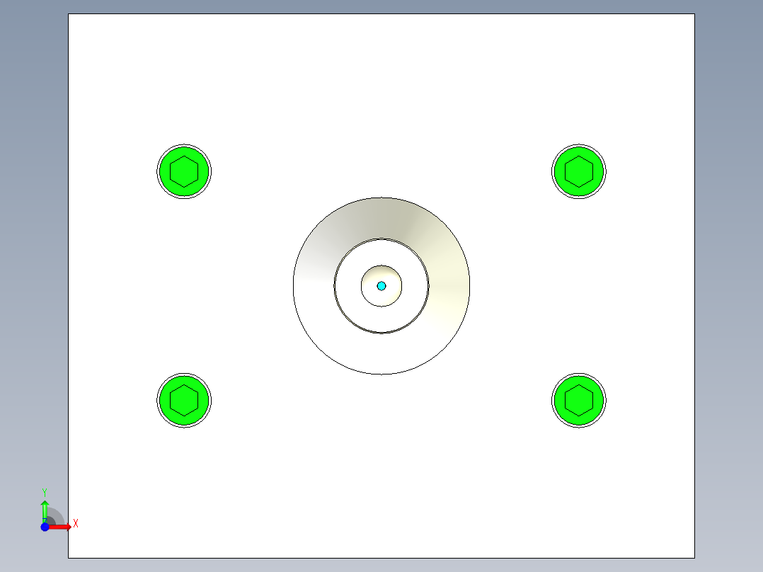 花洒塞头（内置推板）前视图