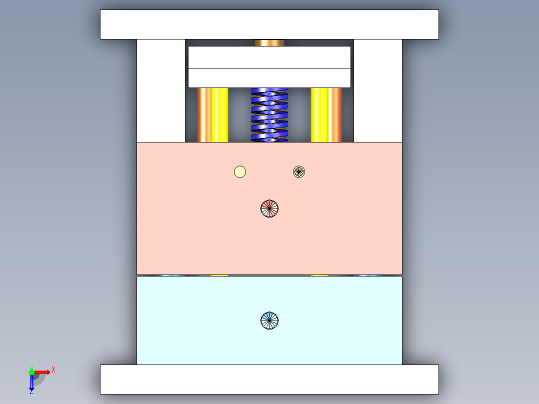 花洒塞头（内置推板）俯视图