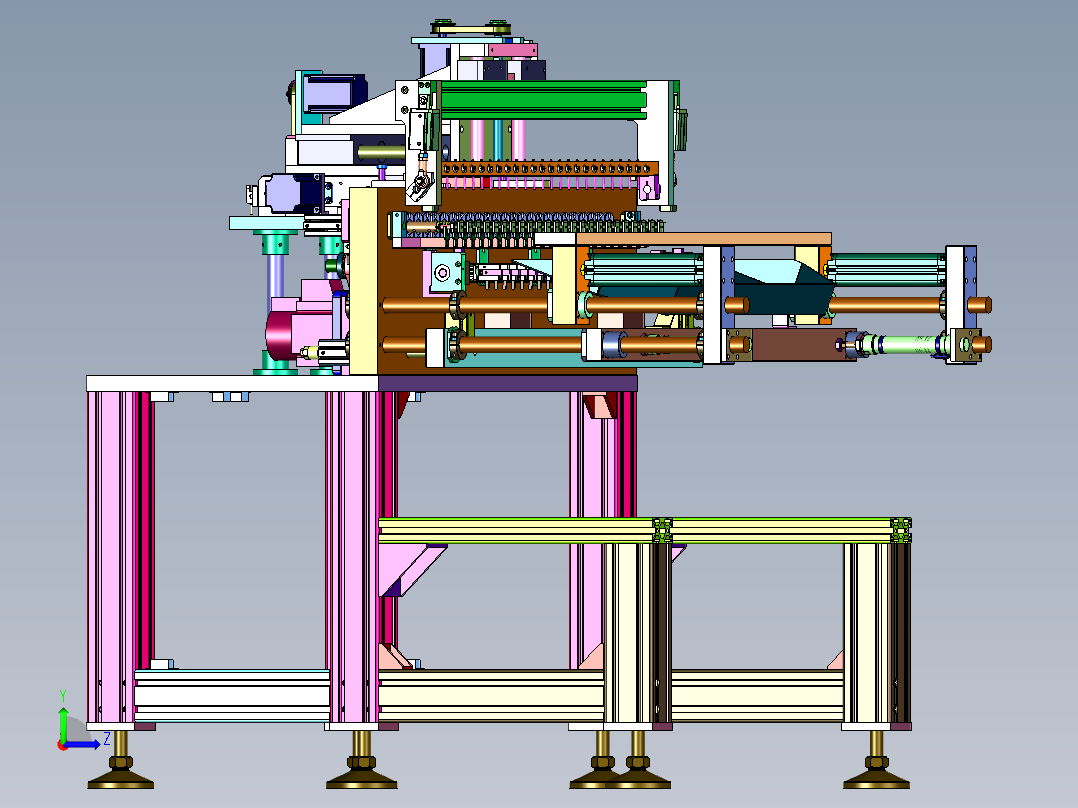 多轴运动控制的自动绕线机左视图