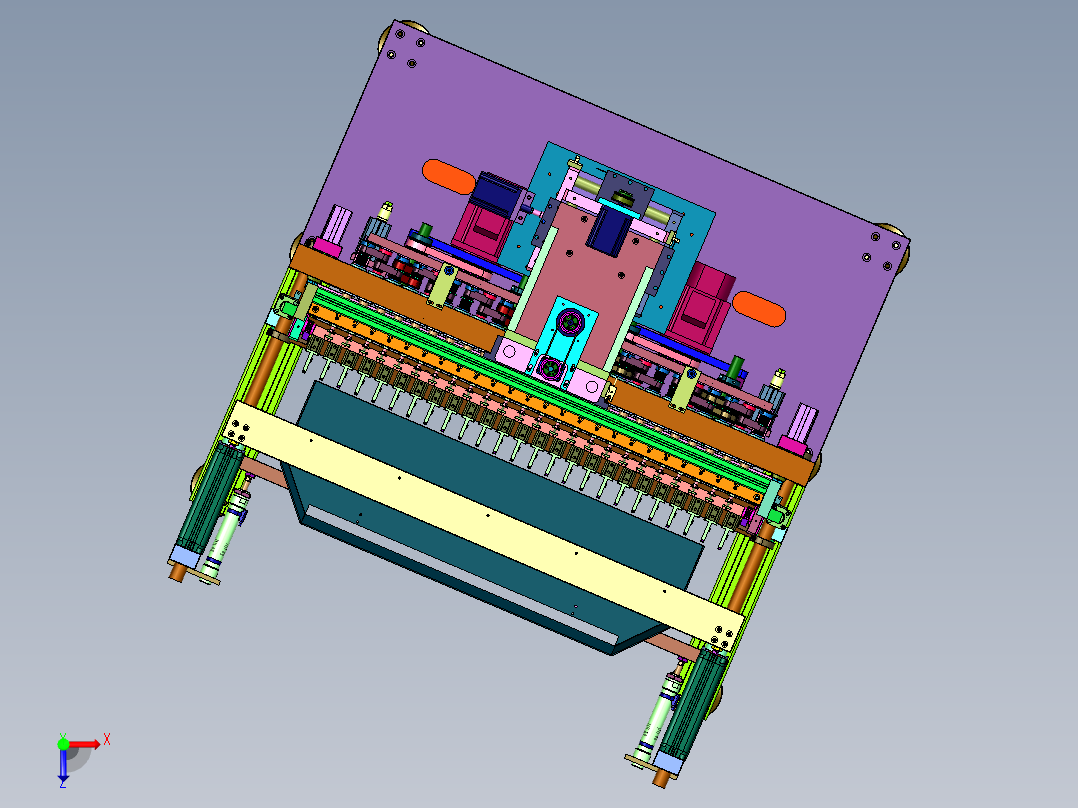 多轴运动控制的自动绕线机俯视图