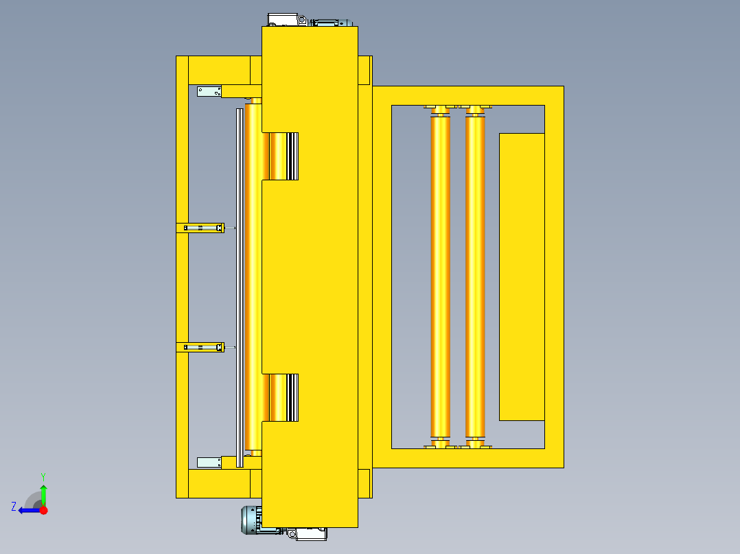多层材料拉布切割机右视图