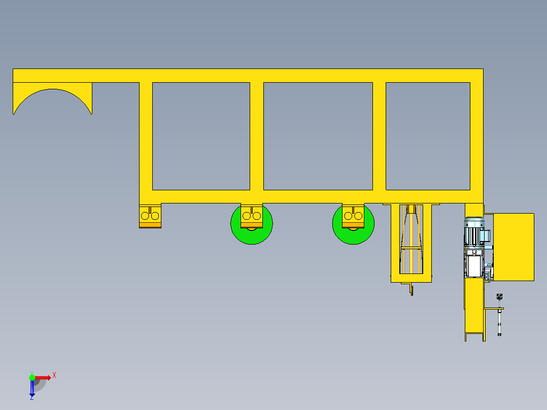 多层材料拉布切割机俯视图