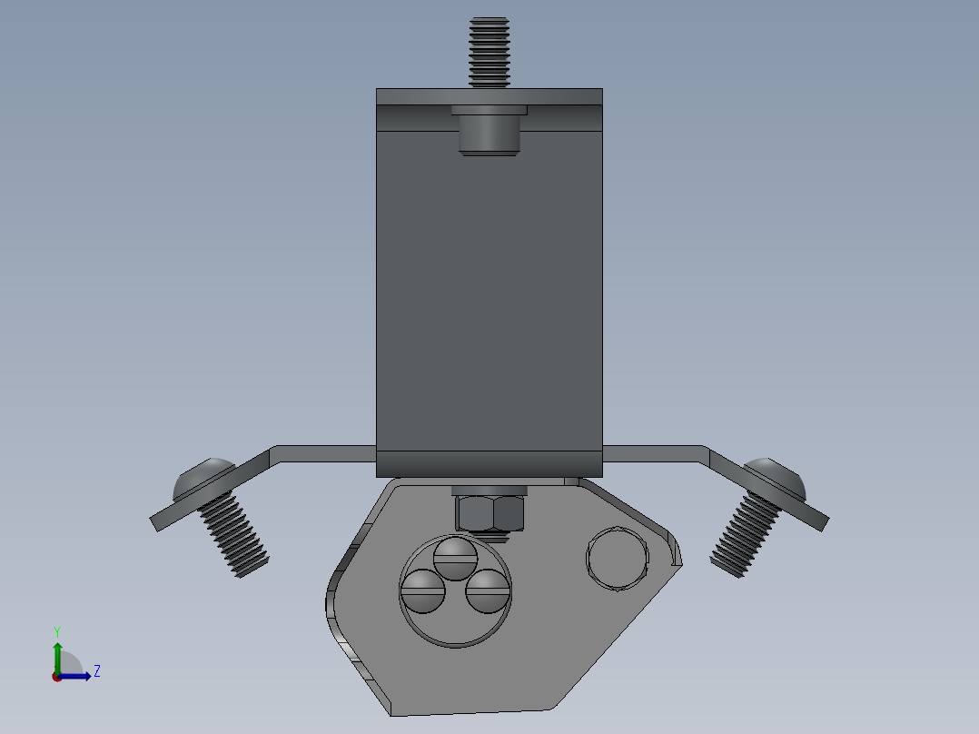 发动机安装支架 3D模型SolidWorks三维设计图左视图