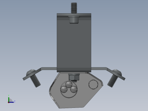 发动机安装支架 3D模型SolidWorks三维设计图左视缩略图