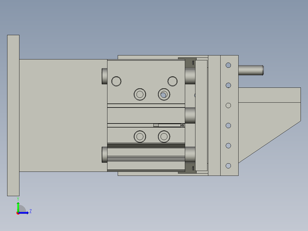 阻挡插线组件左视图