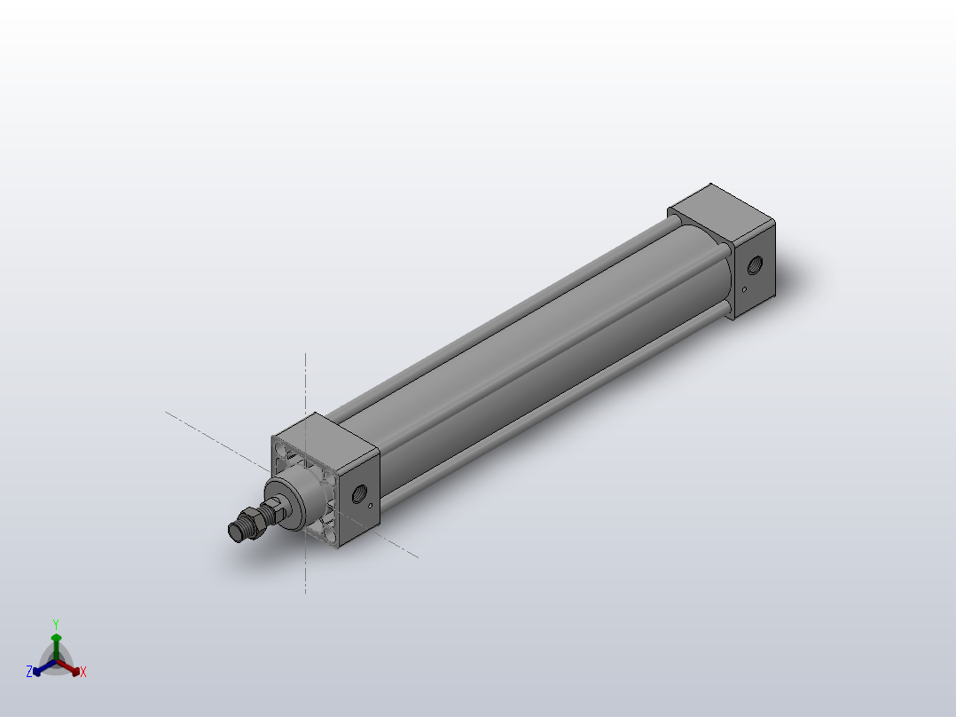 SU标准复动型气缸SU32×200-S--CS1U正等轴测图
