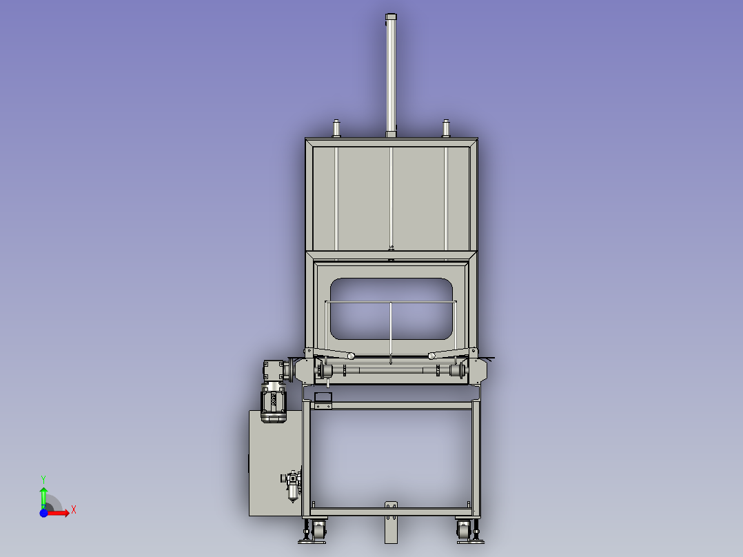 升降门滚筒线传送装置前视图