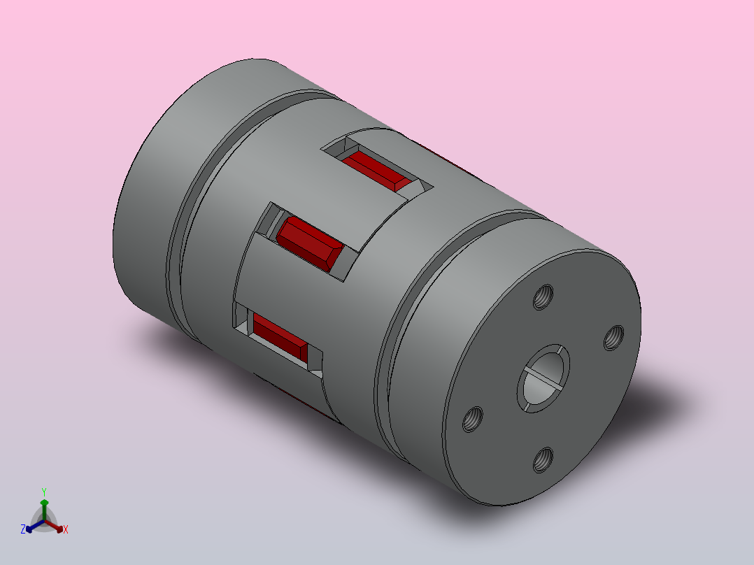 梅花联轴器（胀套型）[JM30T-64D-8-8]正等轴测图