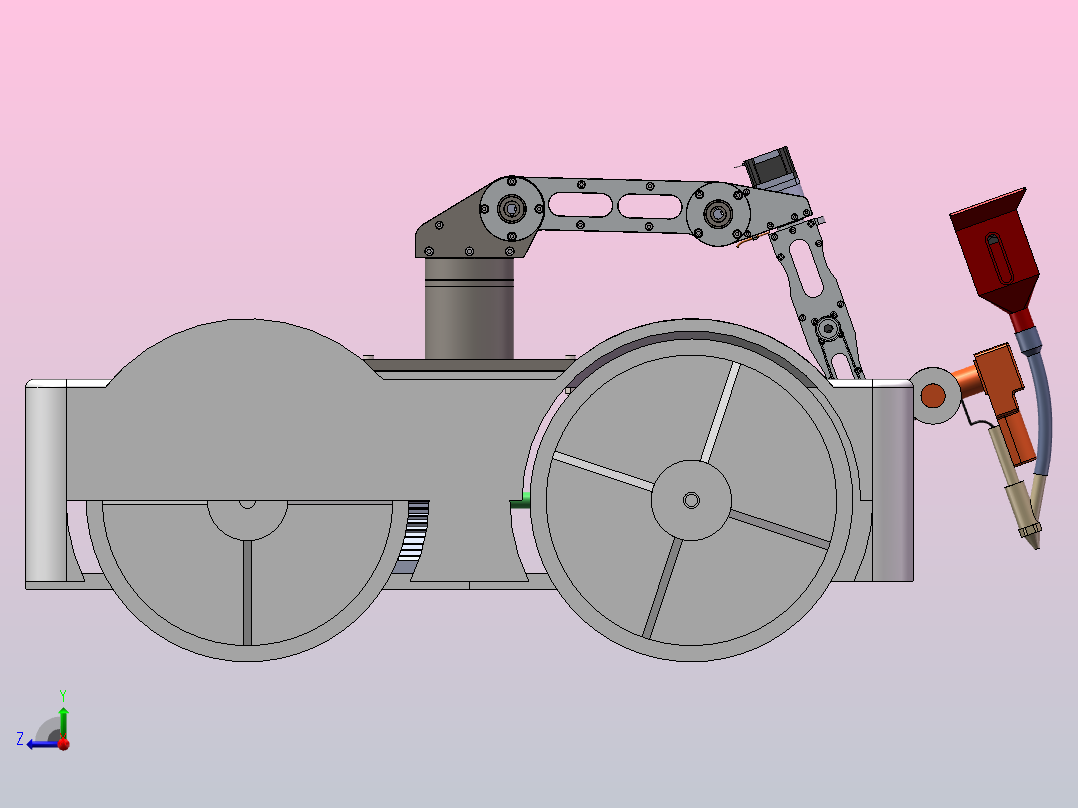 无轨焊接机器人-三维sw+二维CAD+说明书右视图