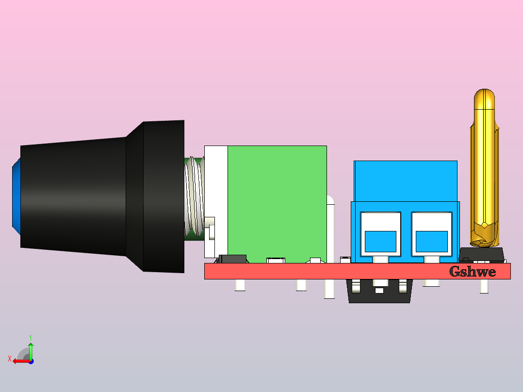 5A带保险丝3D模型的PWM控制器后视图