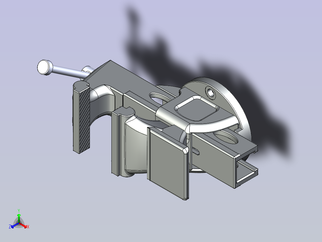 一款台虎钳3D数模主视图