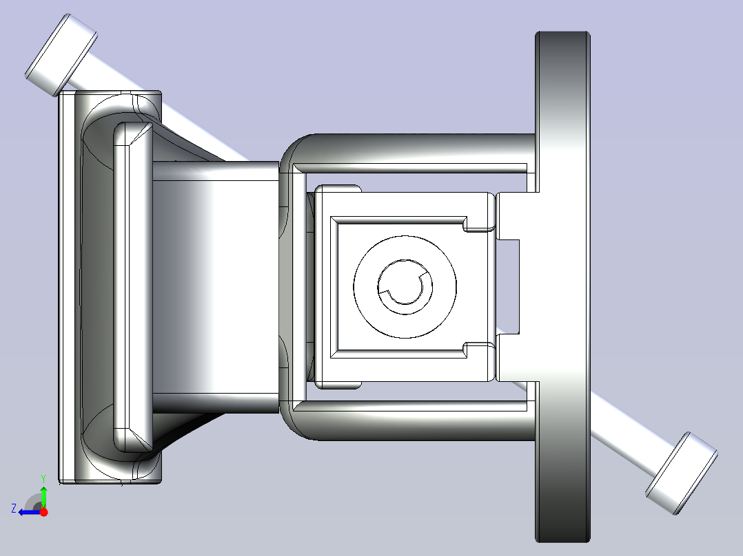 一款台虎钳3D数模右视图