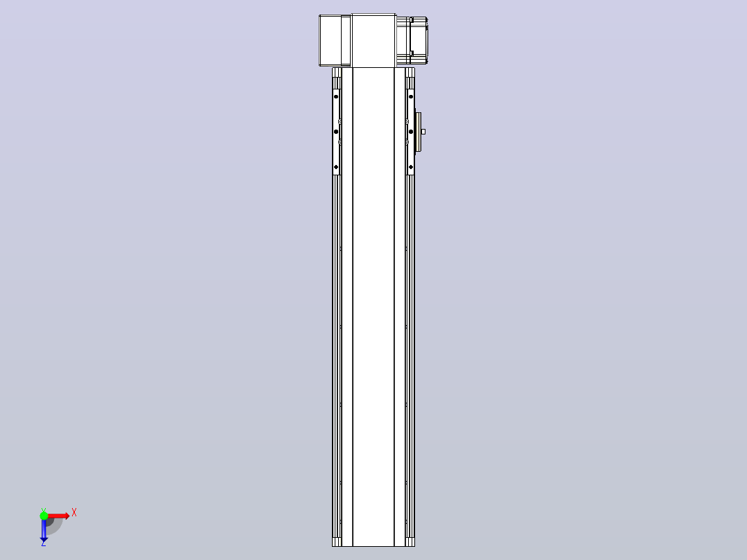 皮带直线轴半封闭可选导轨TPA-HNB-105D-90-L400-RP-Y-P20-N3俯视图