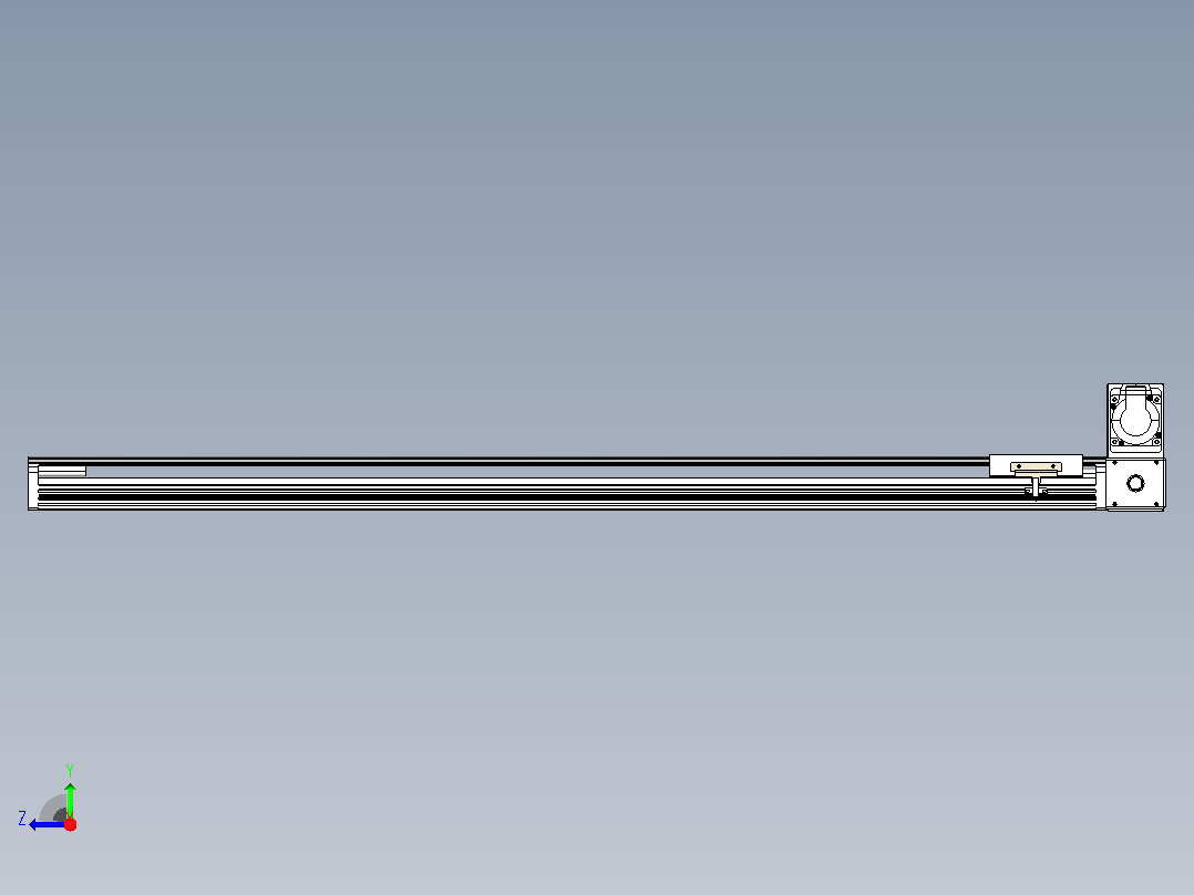皮带直线轴半封闭可选导轨TPA-HNB-105D-90-L1050-RU-Y-P20-N3右视图