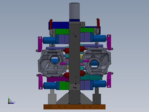 壳体双工位液压夹具左视缩略图