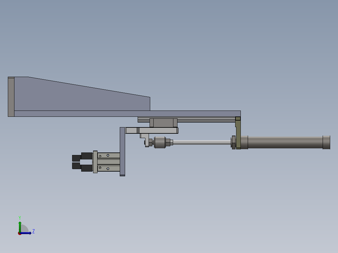 气缸上下料夹取结构图sw13可编辑左视图