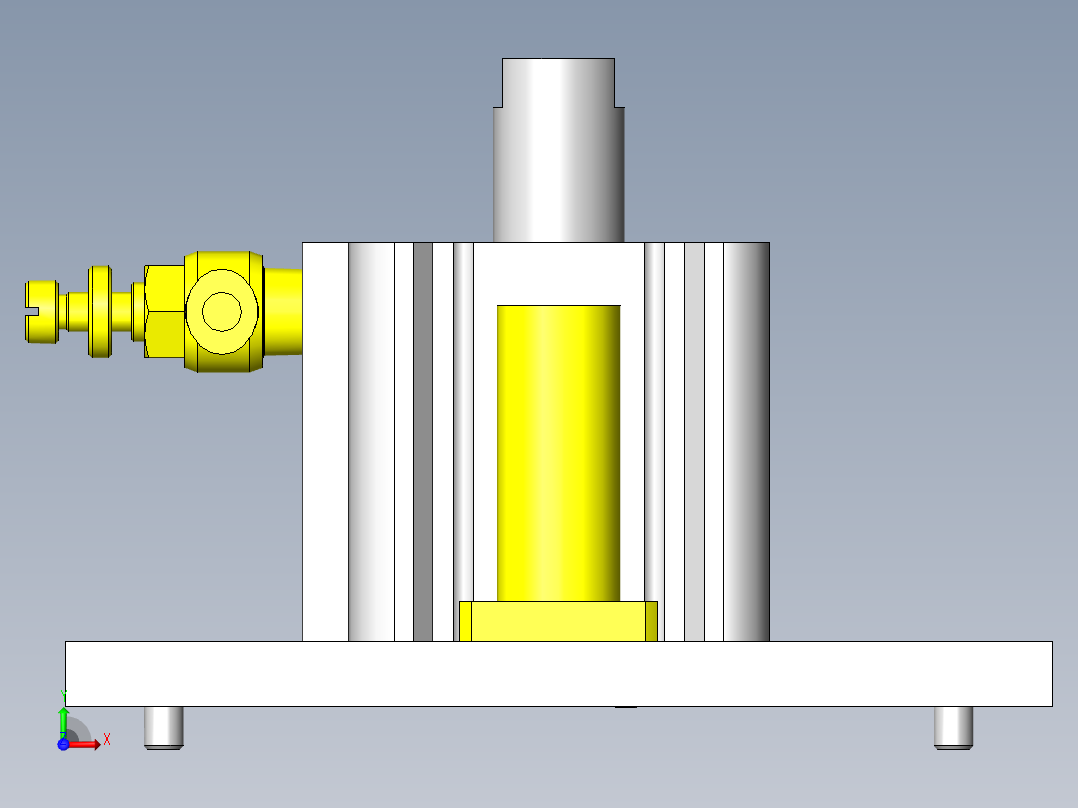 不需要锁定的止动装置前视图