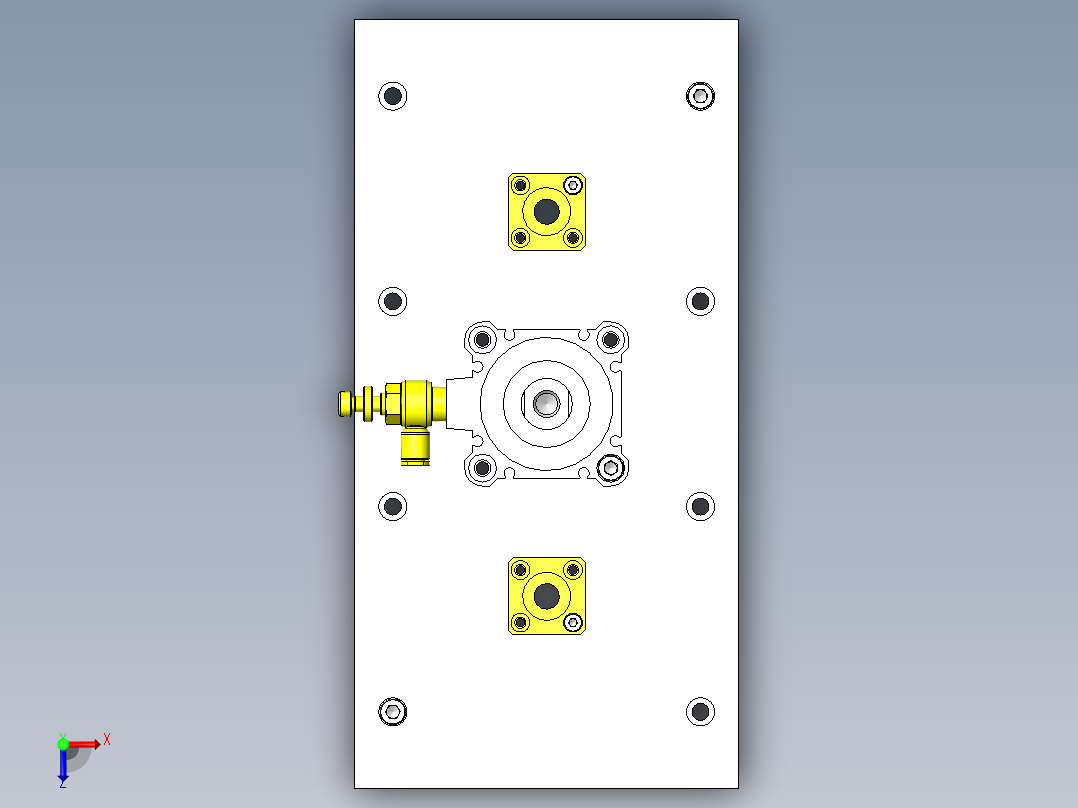 不需要锁定的止动装置俯视图