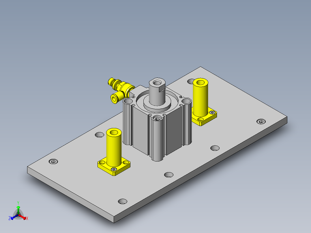 不需要锁定的止动装置正等轴测图
