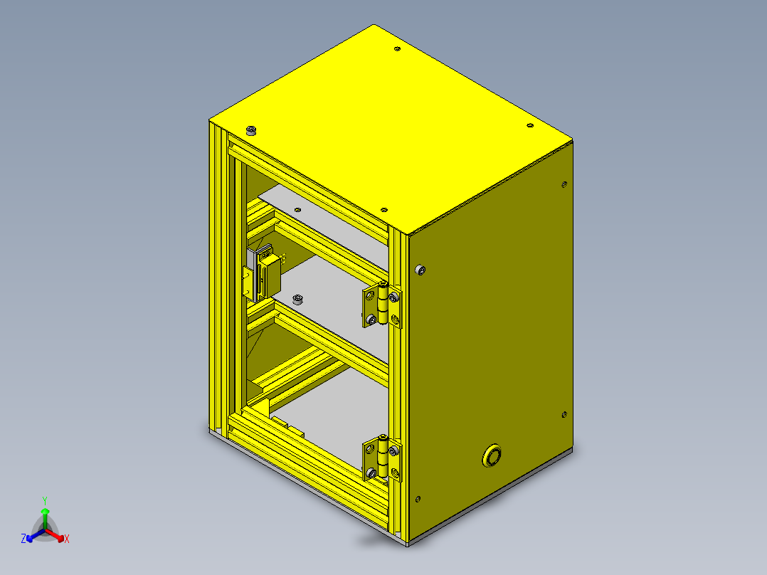 带自动LED照明的遮光保管箱正等轴测图
