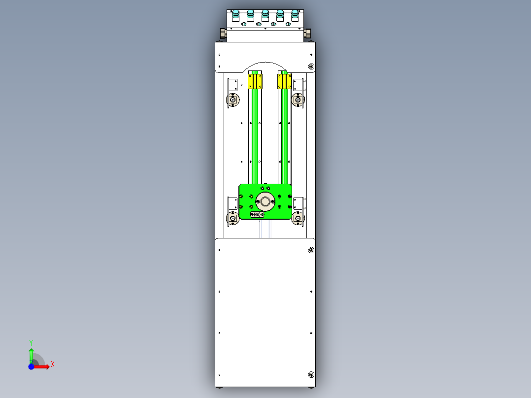 单工位滑台3D数模图纸 x_t格式前视图
