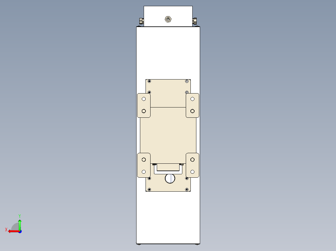 单工位滑台3D数模图纸 x_t格式后视图