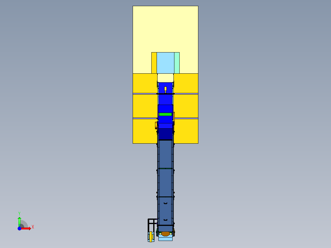 爬坡输送机3D模型前视图