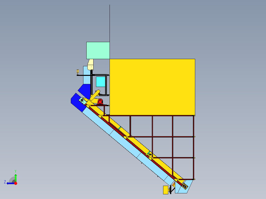 爬坡输送机3D模型右视图