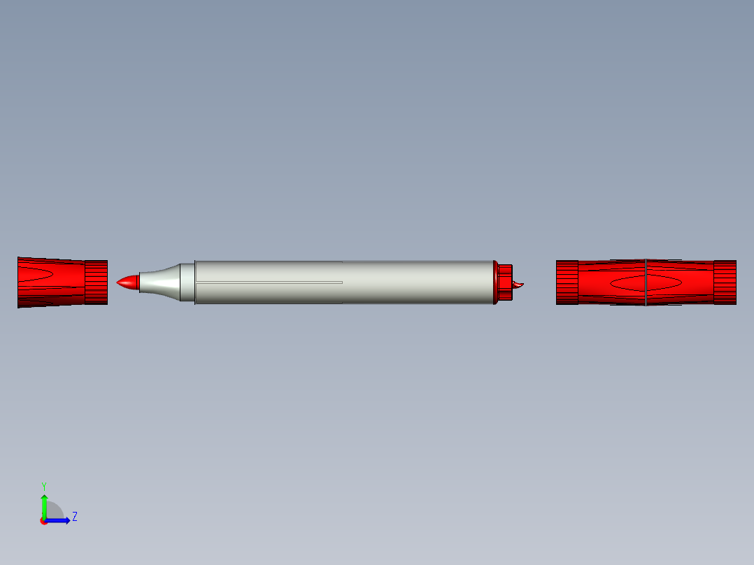 白板笔 （红色）左视图
