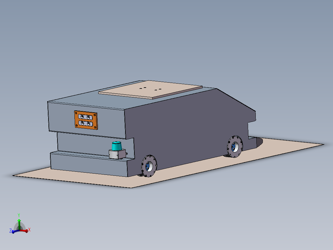 全向移动四驱agv小车 仓储物流导航自动引导小车3D图纸