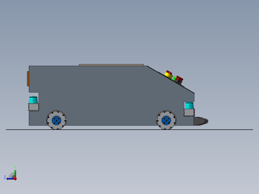 全向移动四驱agv小车 仓储物流导航自动引导小车3D图纸右视缩略图