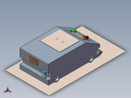 全向移动四驱agv小车 仓储物流导航自动引导小车3D图纸正等轴测缩略图