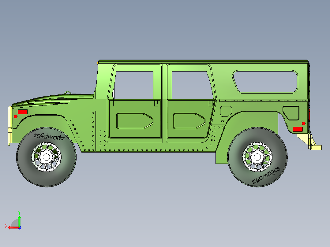 王金鹏-悍马车模后视图