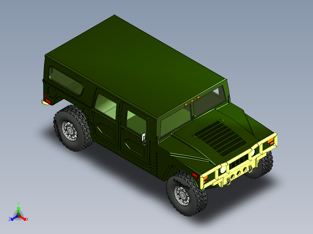 王金鹏-悍马车模正等轴测图