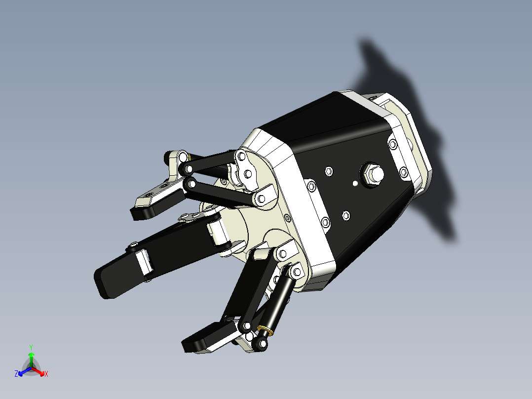 三指DH-3机械臂末端执行器主视图