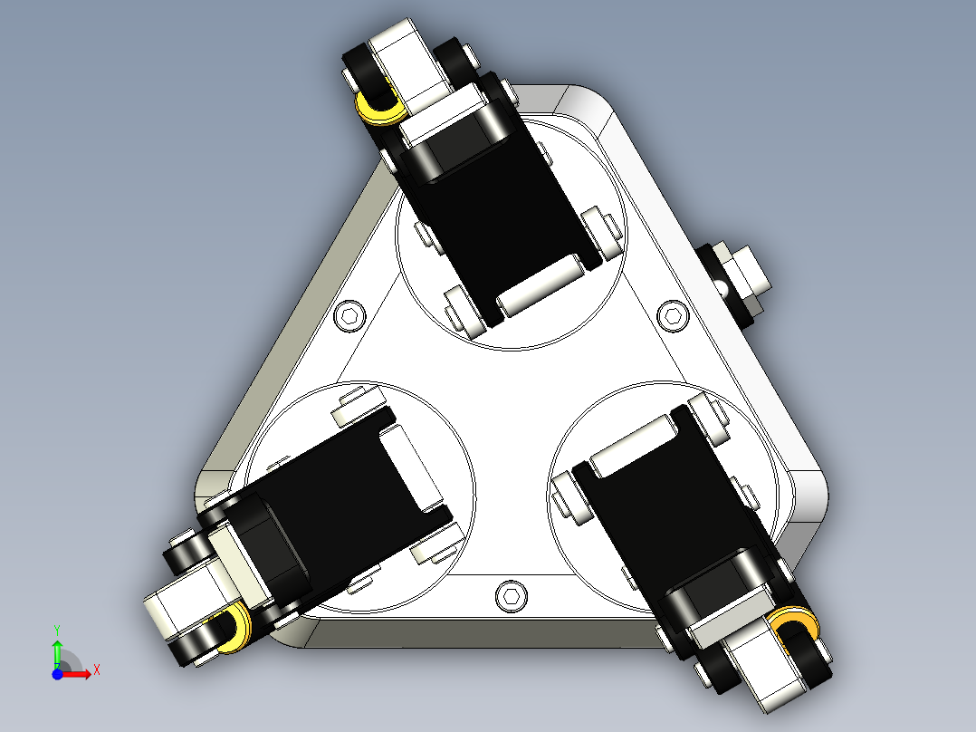三指DH-3机械臂末端执行器前视图