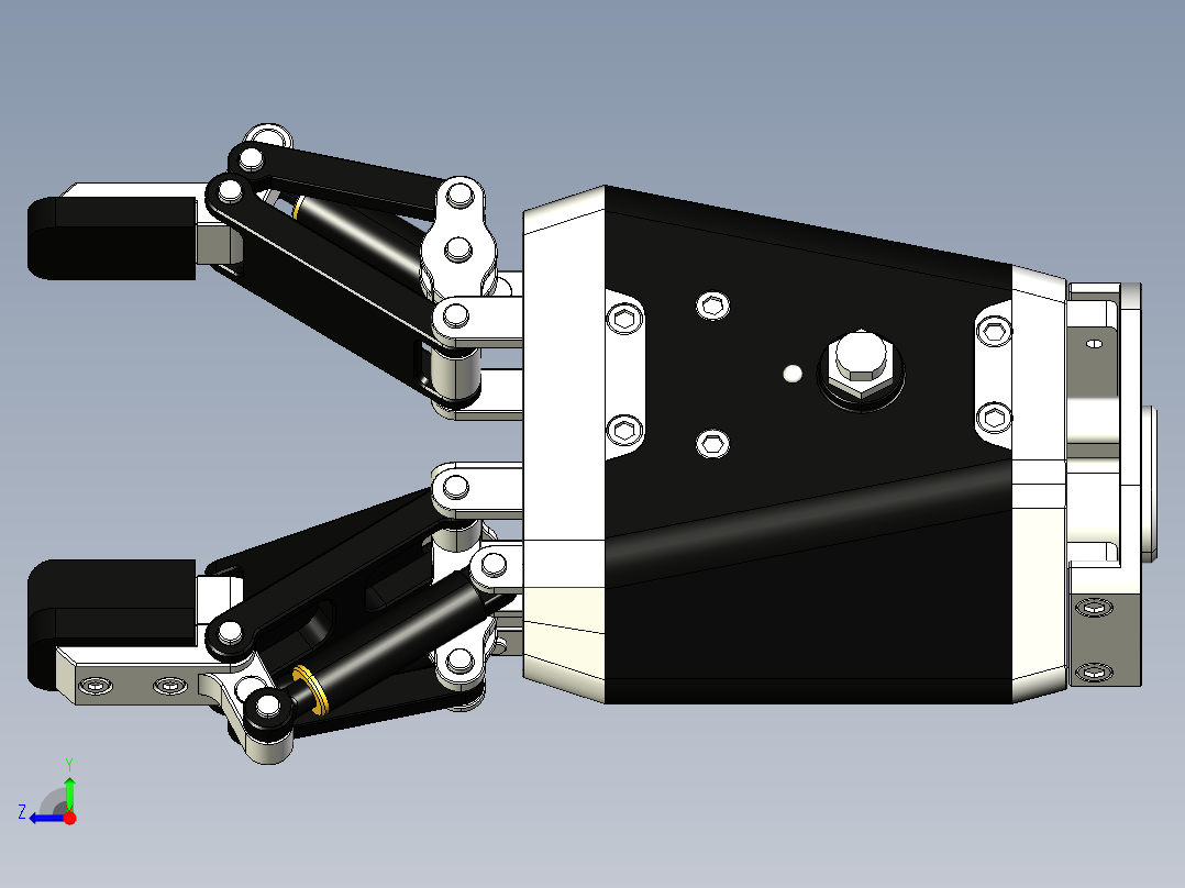 三指DH-3机械臂末端执行器右视图