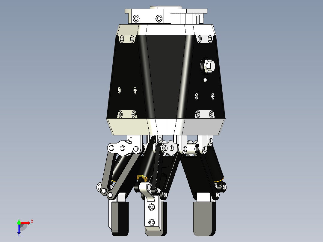 三指DH-3机械臂末端执行器俯视图
