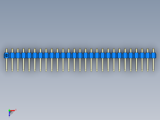 彩色公排针 100mil 2.54mm 系列-DS1022_blue_1x27p_100mil_TypeD_rev1.0俯视缩略图