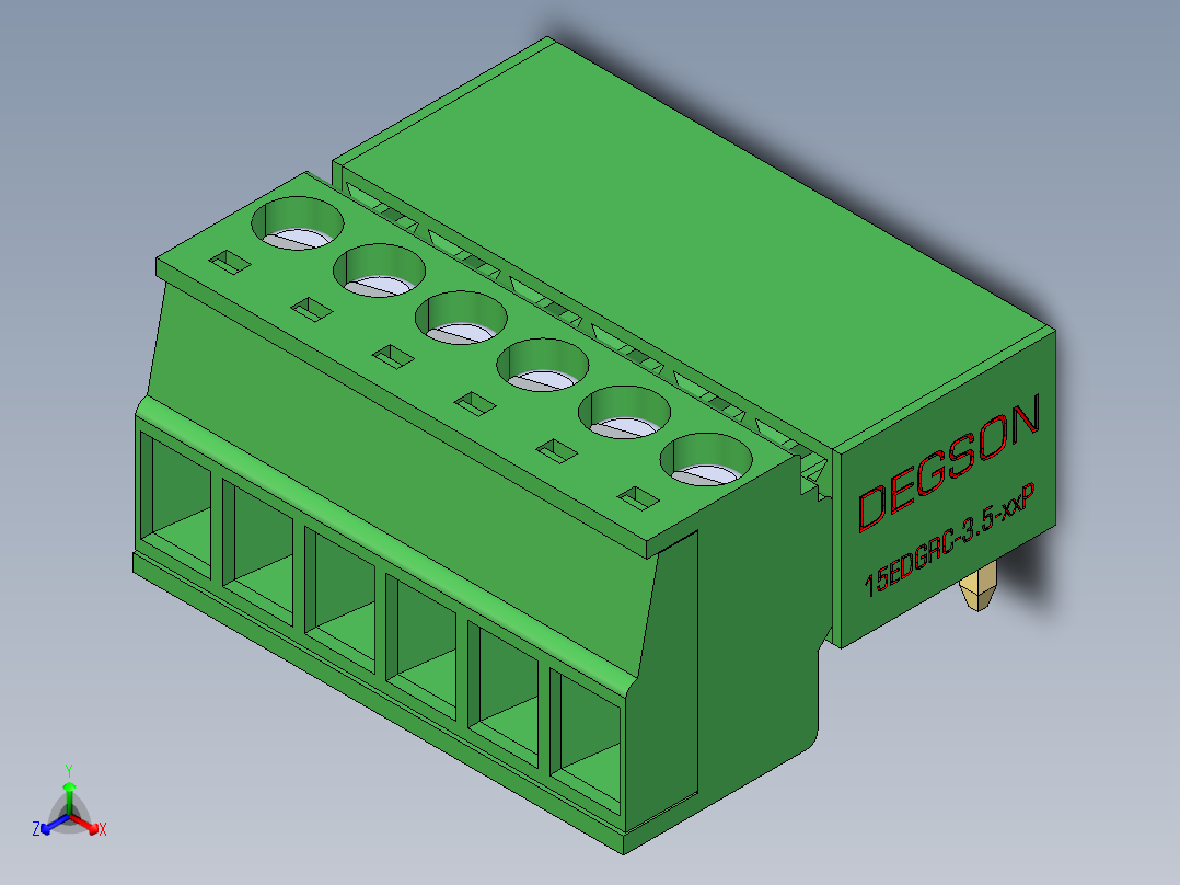 15EDG-3.5-6P(H-Vwt)正等轴测图