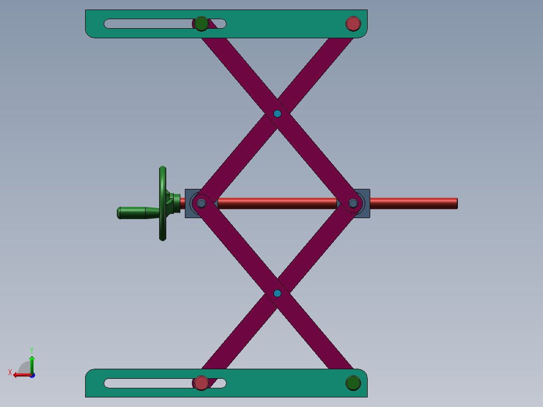 铰链升降装置后视图