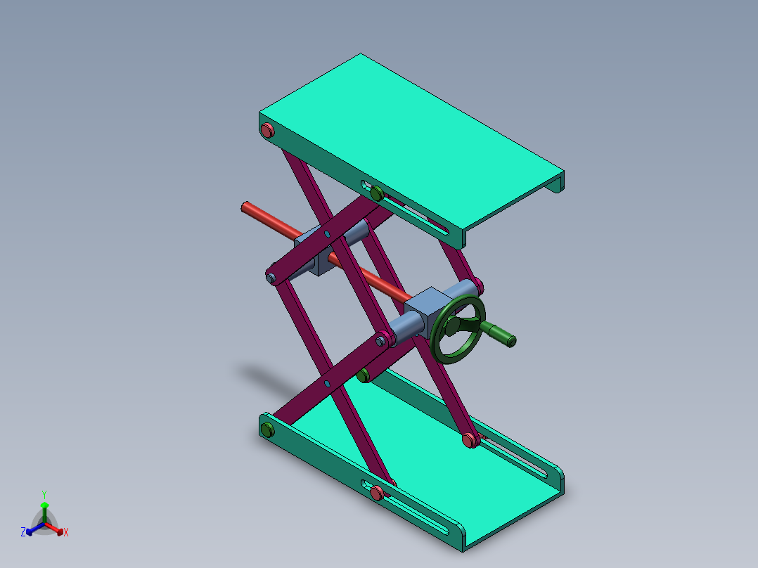 铰链升降装置正等轴测图